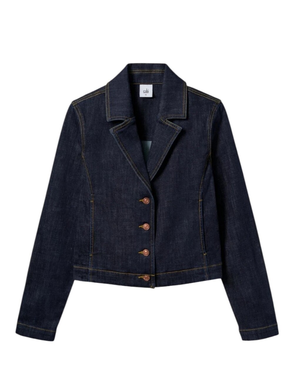 Cabi Johnny Jacket Notch Collar Dark Denim Jeanc Jacket | Size M | Indigo #4681 - Picture 4 of 14